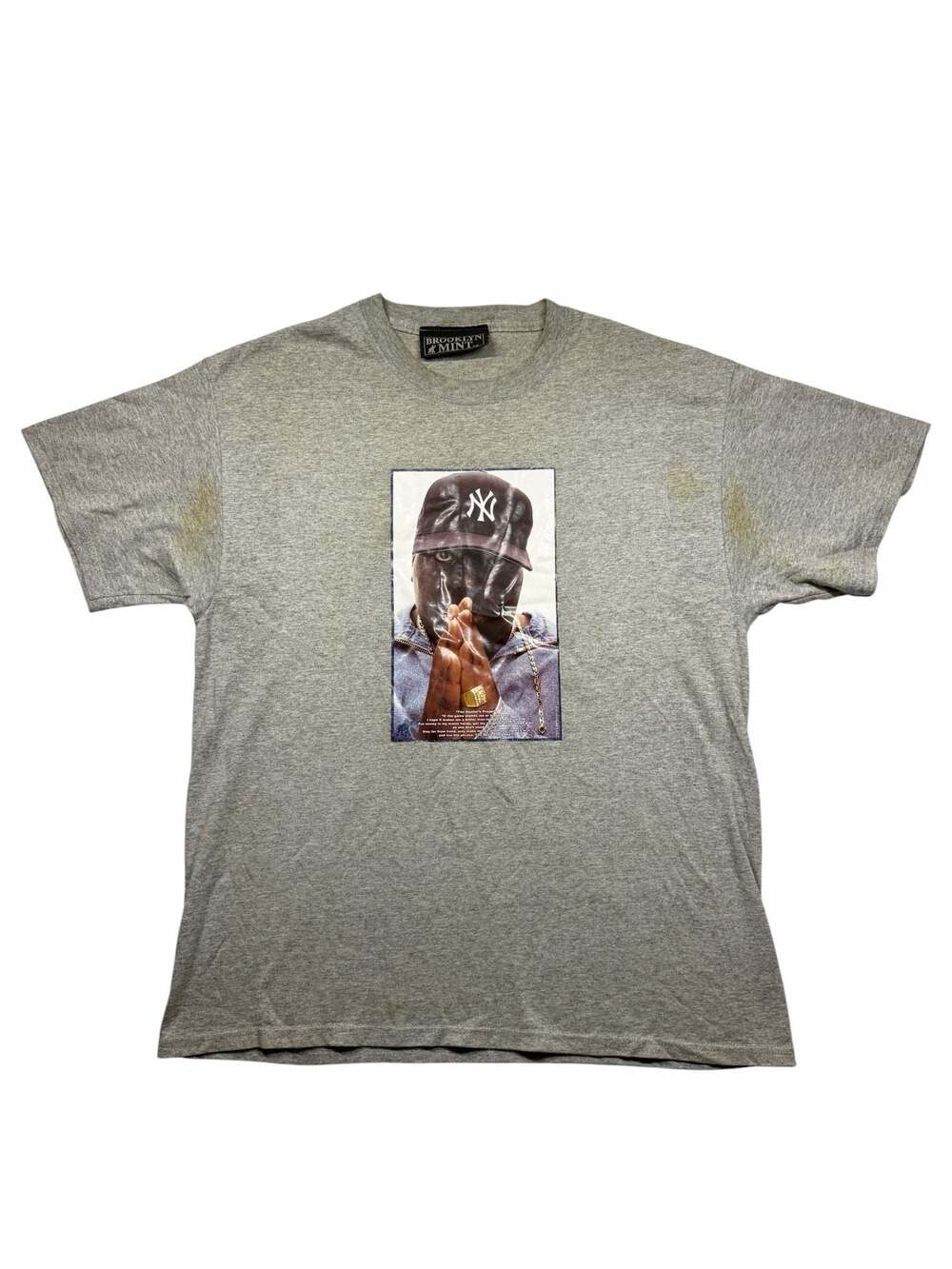 Vintage 2005 Notorious BIG Hustlers Prayer Rap Tee Brooklyn Mint USA Medium